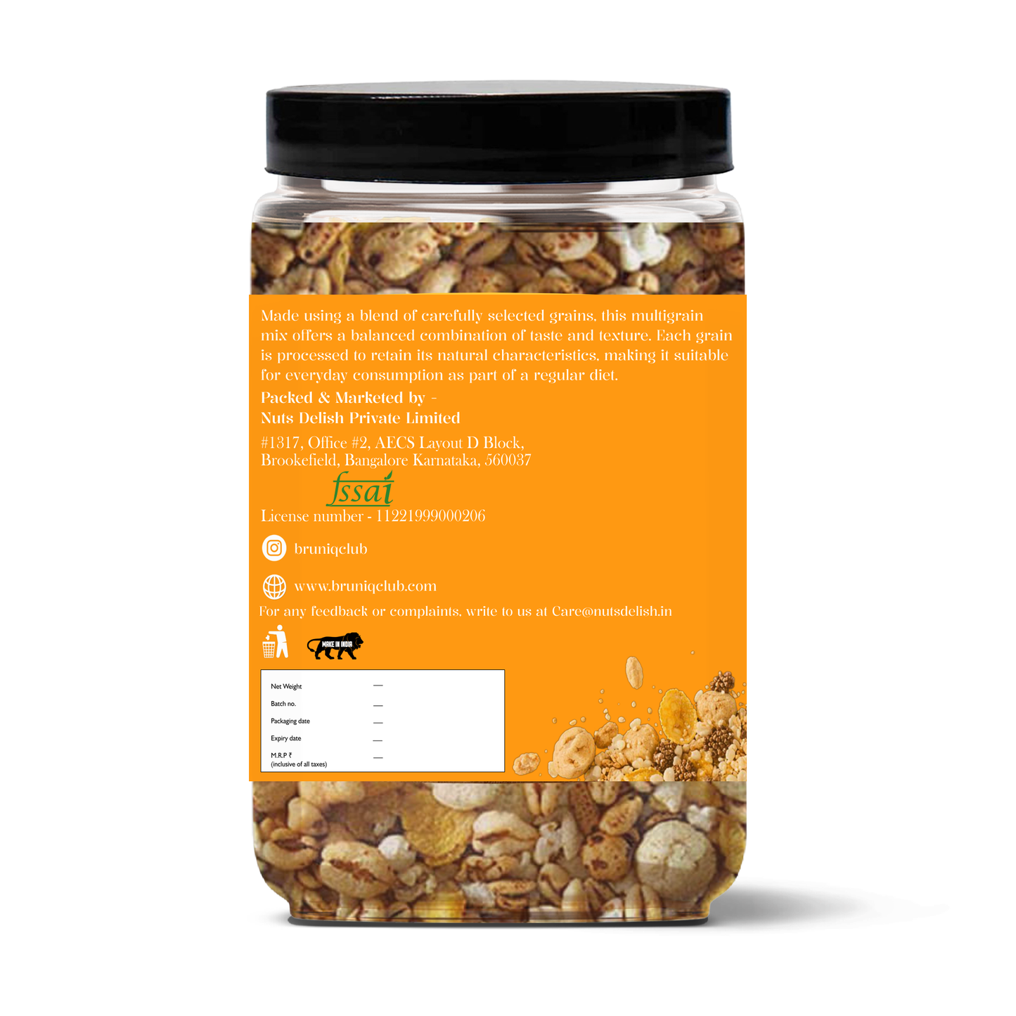 Bruniq Multigrain Mix 75g | Healthy Crunchy Protein Snack