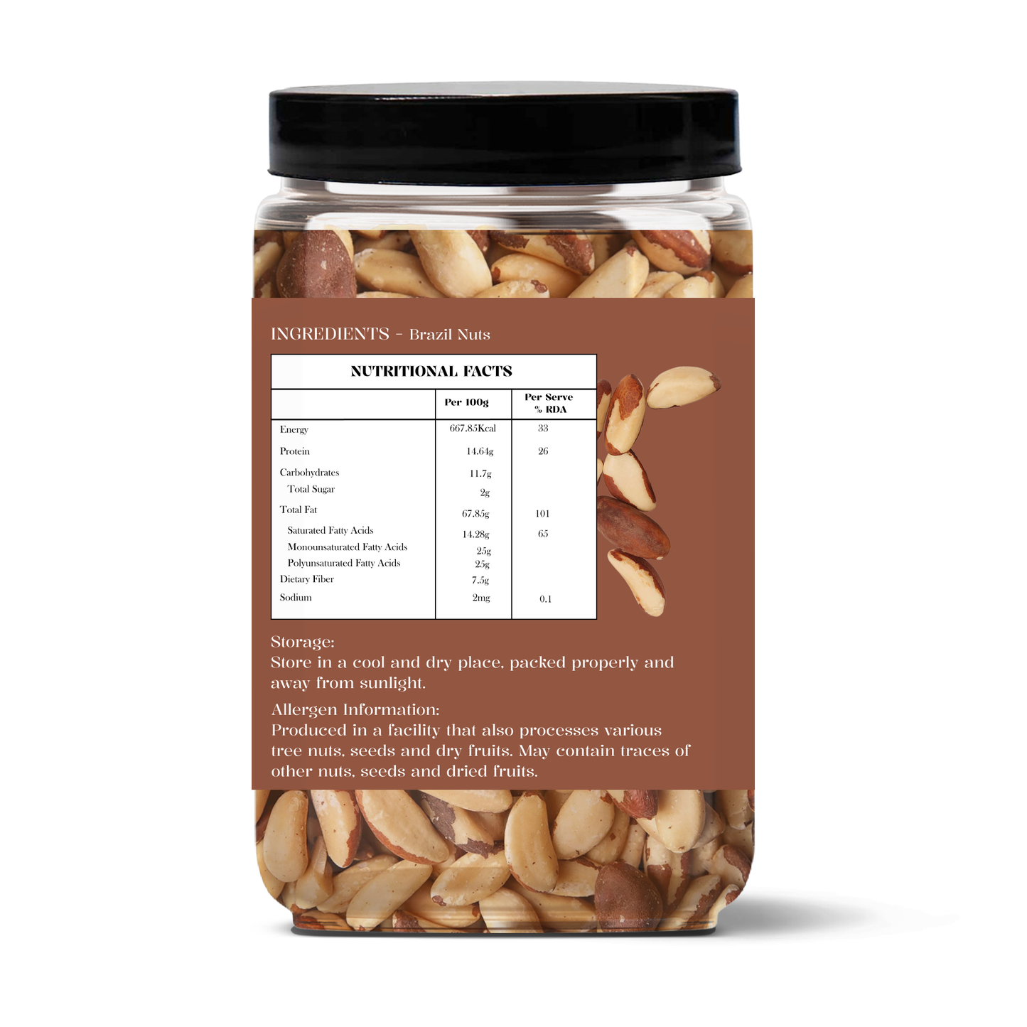 Bruniq Premium Brazil Nuts 150g | Raw & Natural | High Nutrition | Crunchy & Fresh
