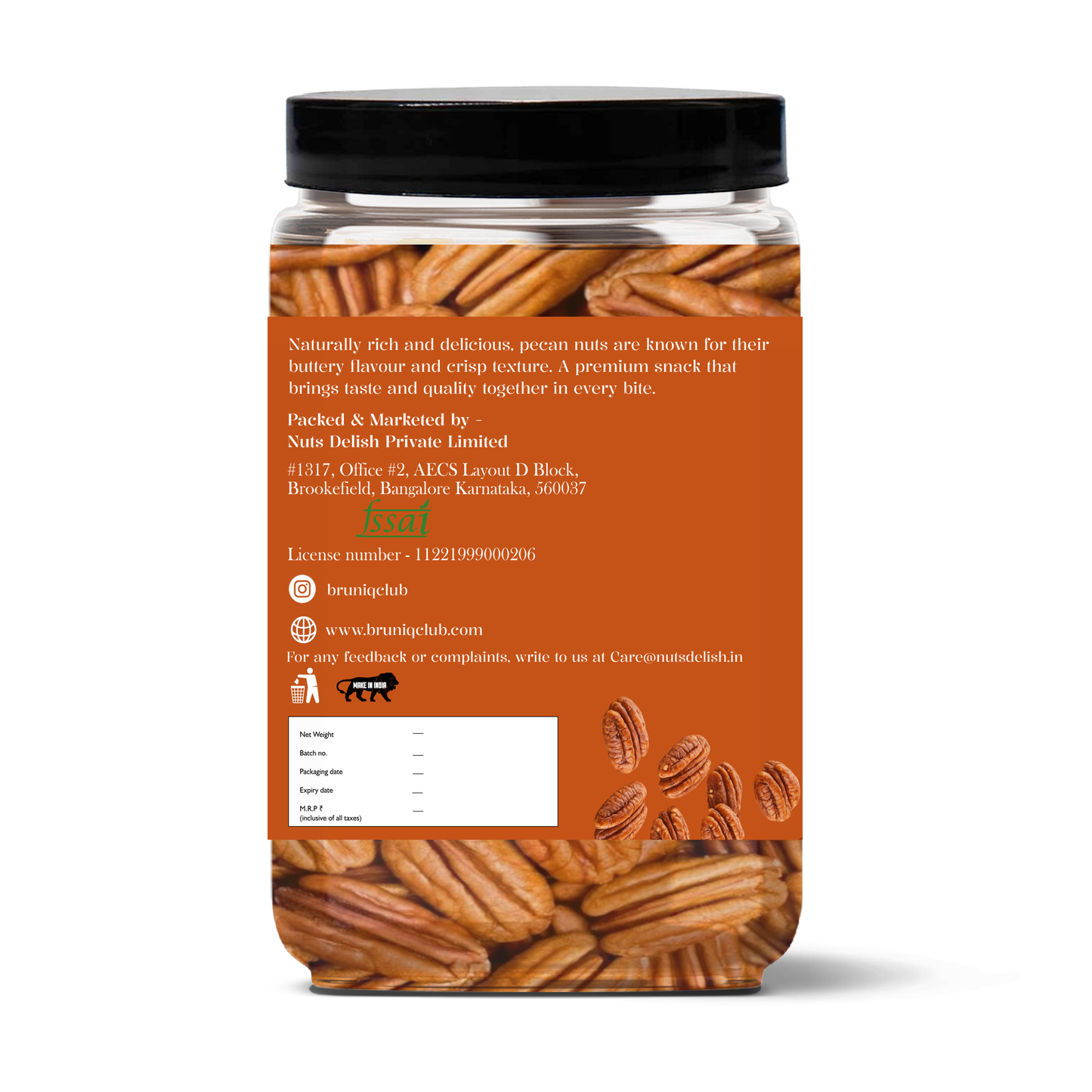 Bruniq Pecan Nuts 150g | Premium Quality | Healthy & Nutritious Nuts